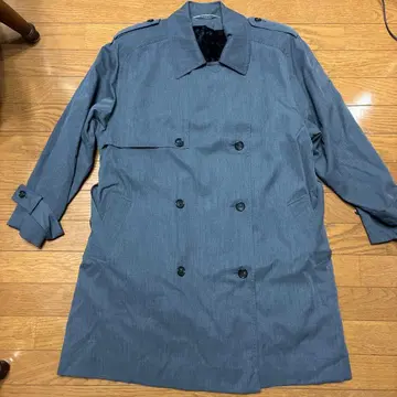 TOMROSE 다크 그레이 더블 브레스트 트렌치코트 쇼와 레트로