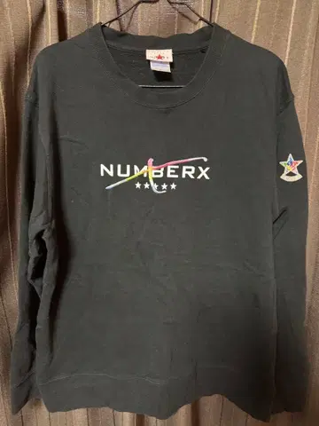 NUMBERX 블랙 트레이닝복 별 모양 패치 포함