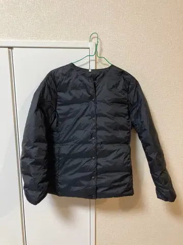 MUJI 경량 다운 포켓터블 노카라 블랙 다운 자켓 M 사이즈