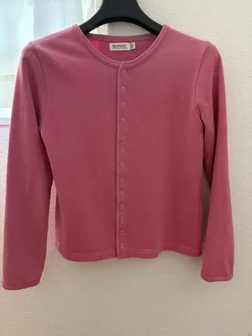 BEAMS BOY 핑크 버튼 가디건