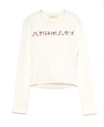 andmary Mary 로고 패턴 탑 화이트