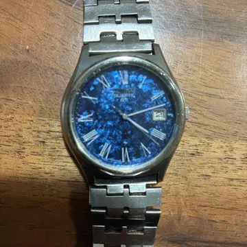 세이코 QT 쿼츠식, 파란색 다이얼 스테인리스 스틸 손목시계