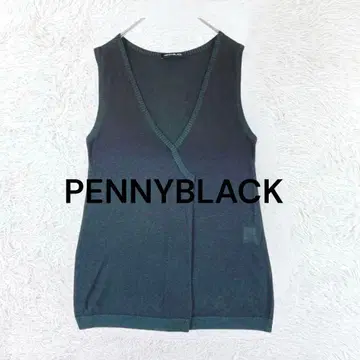 페니 블랙 그라데이션 V넥 니트 베스트 M 그린 계열 레이어드 얇은 소재