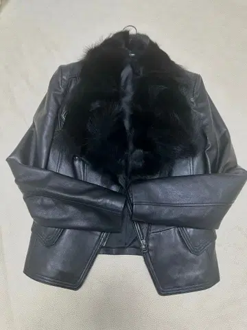 램 가죽 퍼 달린 가죽 자켓