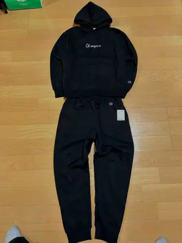 Champion 블랙 후디 셋업 drip y2k