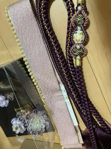 일본 의류 머리 장식 퍼플 꽃 장식 장식 옷깃