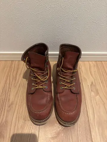 RED WING 가죽 하이컷 부츠 빨간색