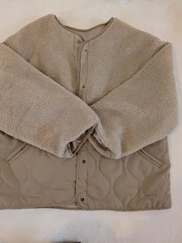 노알 베이지 퀼팅 보아 자켓 프리 사이즈