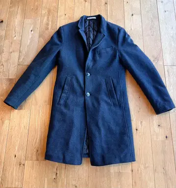 ZARA 다크 블루 체스터 코트