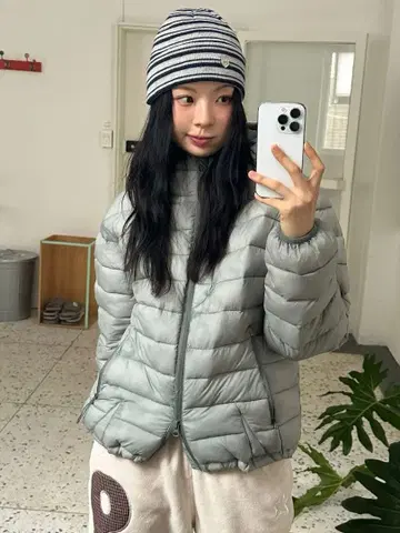 Codegraphy 경량 후드 패딩_카키