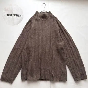 TODAYFUL 모헤어 울 하이넥 브라운 F 일본제 짙은 갈색