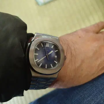 자동 와인딩 시계 스테인리스 스틸 파란색 다이얼