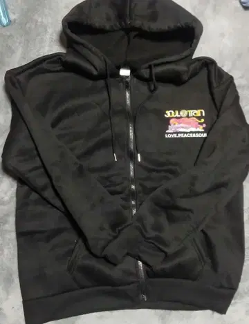 SOUL TRAIN 블랙 집업 후드티 XL