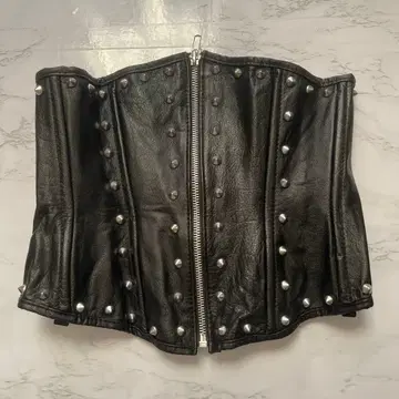 천연 가죽 스터드 장식 블랙 가죽 코르셋 벨트