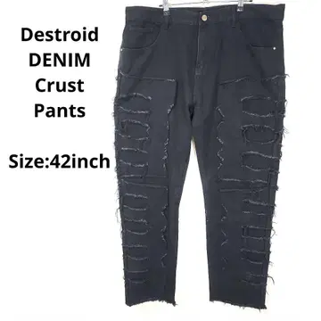 디스트로이 데님 크러스트 팬츠 guapi풍 리프로덕트 빅 사이즈 42