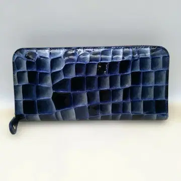 Questa e la voice 장지갑 블루 계열 소가죽 에나멜