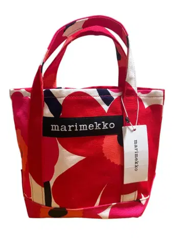 택 포함 새상품 marimekko 마리메꼬 미니 토트백 우니코 빨간색