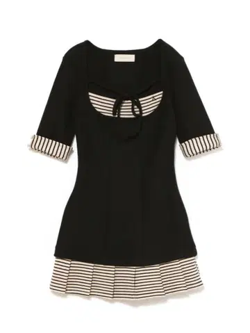 andmary Aiden pleats mini dress black