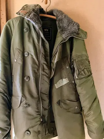 밀리터리 자켓 올리브색 더블 브레스트