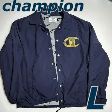 champion 챔피온 나일론 자켓 L 네이비 카모플라주 로고