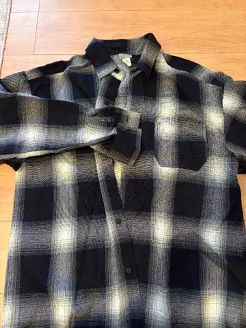 CALTOP 플란넬 셔츠 블랙/화이트 서해안 로우라이더