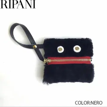 새상품 RIPANI 리퍼니 아이콘 백참 '리피' 무스탕 블랙