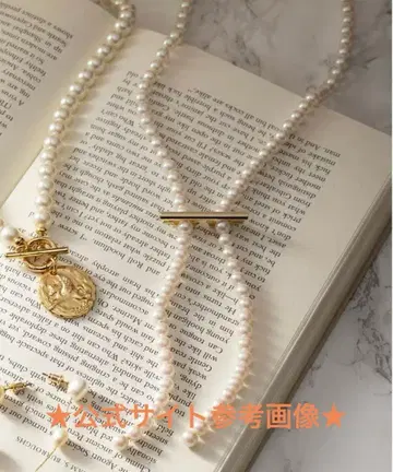 23구 클립 펄 라리엣 목걸이 화이트 계열 (골드)