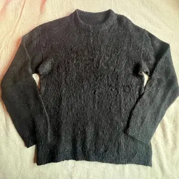 모헤어 스웨터 블랙 니트 핸드메이드