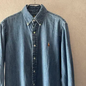 랄프 로렌 데님 샴브레이 버튼 다운 셔츠