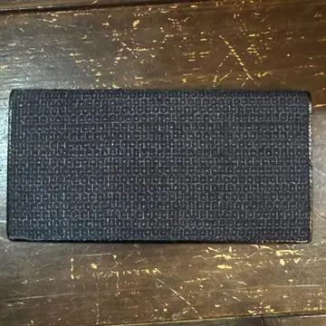 본고장 유키 쓰무기 블랙 가죽 장지갑