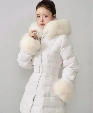 2025 Darich 레이디 미디 트위드 다운 코트 화이트 XS