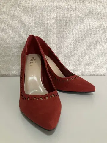 레드 스웨이드풍 하이힐 24.0cm