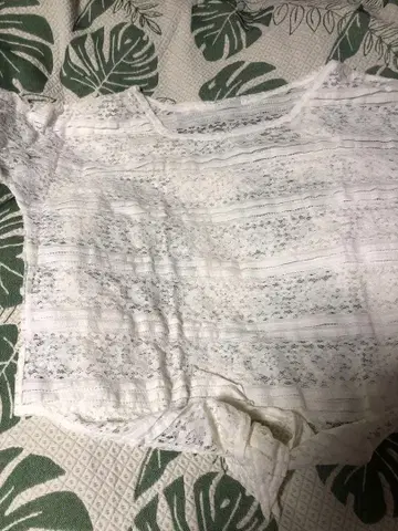 새상품 레이스 티셔츠 밑단 묶음 L 넉넉한 가슴 너비 57