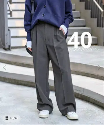 택 포함 새상품 스픽 앤 스팬 더블 크로스 투 턱 팬츠 그레이 40