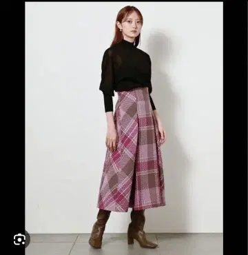 인기! 스나이델 로빙 체크 플레어 스커트 GBEG 1 사이즈