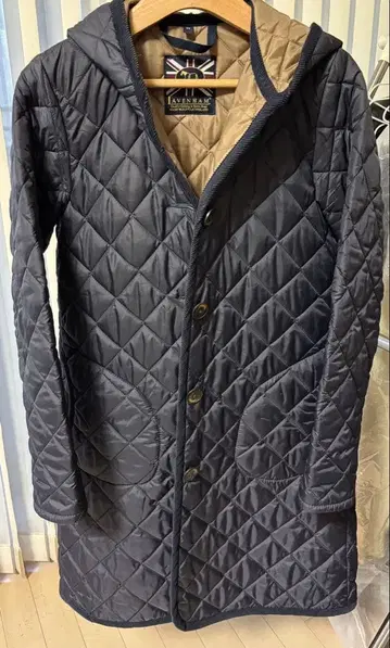 라벤햄 LAVENHAM 퀼팅 코트 롱 후드 부착 브랜든 38