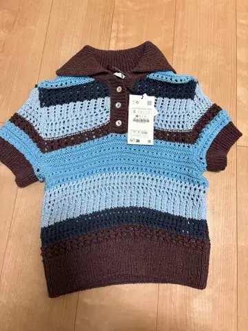 zara 반팔 니트 피케 셔츠 S 사이즈