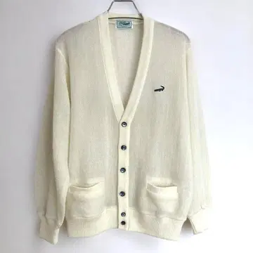 Crocodile 크림색 V넥 가디건