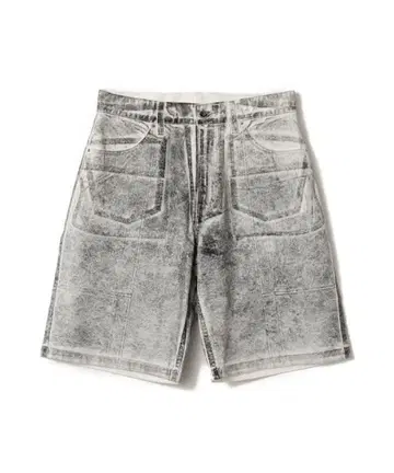 atmos Foil Print Denim Shorts BLACK