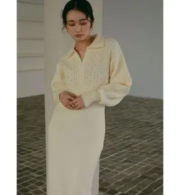 LAGUNAMOON 케이블 비쥬 I라인 니트 원피스