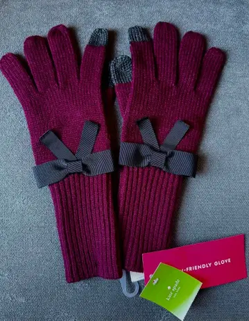 케이트 스페이드 리본 포함 니트 장갑