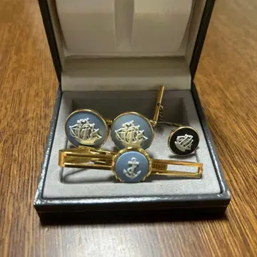 웨지우드 커프스 단추 넥타이핀 세트 중고품