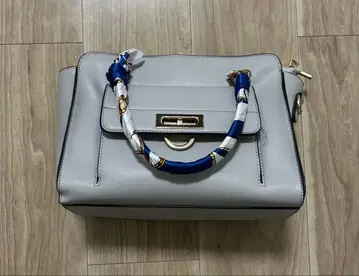 그레이 핸드백 뜨개질 핸들