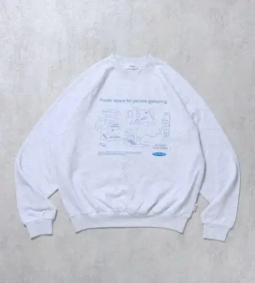 FFEIN 그래픽 래글런 맨투맨 크루넥 속기모