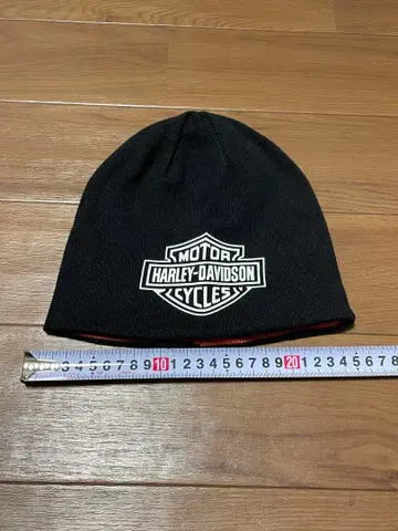 할리데이비슨 니트 모자 블랙 오렌지