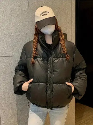 세탁기 사용 가능, 프론트 지퍼, 레귤러 핏 긴팔 캐주얼 윈터 코트