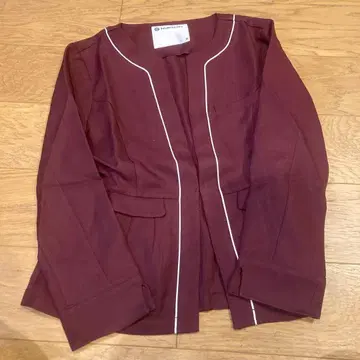 스크럽 버건디 노카라 자켓 M