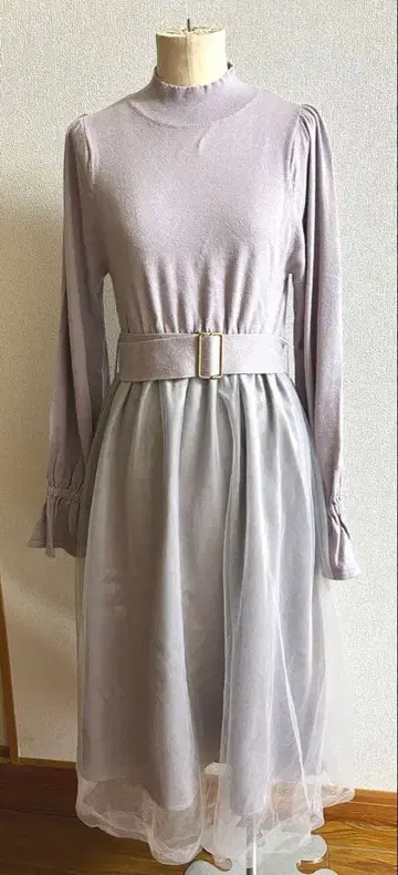 메종 드 플뢰르 니트 튤 원피스