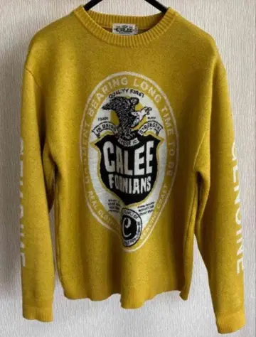 calee 니트 스웨터 소매 로고 울 프리미어 연예인 초레어