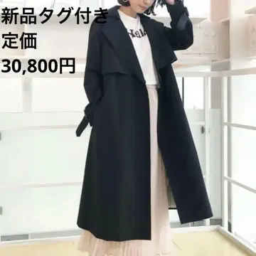 랩 트렌치코트 네이비 안감 부착 발수 가공 꽃가루 가드 넉넉한 핏